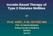 Incretin Based Therapy of Type 2 Diabetes Mellitus BY Prof. ADEL A EL-SAYED MD Prof. of Internal Medicine Sohag Faculty of Medicine SOHAG EGYPT