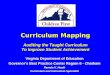 Curriculum Mapping Auditing the Taught Curriculum To Improve Student Achievement Virginia Department of Education Governor’s Best Practice Center Region