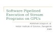 Software Pipelined Execution of Stream Programs on GPUs Abhishek Udupa et. al. Indian Institute of Science, Bangalore 2009