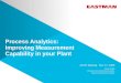 Process Analytics: Improving Measurement Capability in your Plant AIChE Meeting: Nov. 17, 2009 Steve Wright Process & Environmental Analytics Eastman Chemical
