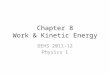 Chapter 8 Work & Kinetic Energy DEHS 2011-12 Physics 1