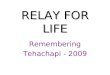 RELAY FOR LIFE Remembering Tehachapi - 2009 “A Team” from Albertsons Our Top Fundraiser! Thank You “A Team”