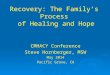 Recovery: The Family’s Process of Healing and Hope CMHACY Conference Steve Hornberger, MSW May 2014 Pacific Grove, CA