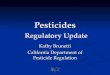 Pesticides Regulatory Update Kathy Brunetti California Department of Pesticide Regulation