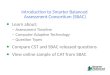 Introduction to Smarter Balanced Assessment Consortium (SBAC) Learn about: – Assessment Timeline – Computer Adaptive Technology – Question Types Compare