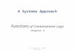 Functions of Combinational Logic Chapter 5 A Systems Approach Instructor Dr. Sameh Abdulatif