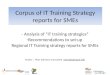 Corpus of IT Training Strategy reports for SMEs - Analysis of “IT training strategies” -Recommendations to set-up Regional IT Training strategy reports