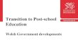 Transition to Post-school Education Welsh Government developments