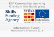 ESF Community Learning Grants in the North West Information Event: Manchester 13 February 2014