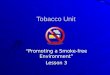 Tobacco Unit “Promoting a Smoke-free Environment” Lesson 3