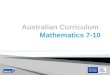 April 2008: National Curriculum Board established Nov 2008 - Feb 2009: Consultation re mathematics framing paper May 2009: Writing of national mathematics
