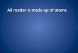 All matter is made up of atoms. Atoms have two parts
