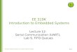 12-1 EE 319K Introduction to Embedded Systems Lecture 12: Serial Communication (UART), Lab 9, FIFO Queues Bill Bard, Andreas Gerstlauer, Jon Valvano, Ramesh