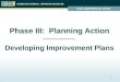 1 Phase III: Planning Action Developing Improvement Plans