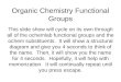 Organic Chemistry Functional Groups This slide show will cycle on its own through all of the ochemlab functional groups and the ochem substituents. It