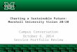 Charting a Sustainable Future: Marshall University Vision 20/20 Campus Conversation October 6, 2014 Service Portfolio Review