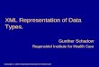 Copyright © 1999, Regenstrief Institute for Health Care XML Representation of Data Types. Gunther Schadow Regenstrief Institute for Health Care