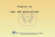 Chapter 16 LAWS AND REGULATIONS. Introduction to Chapter Career of Insurance Agency is profoundly rewarding career, Not only in terms of money but in