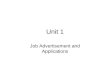 Unit 1 job advertisement and application