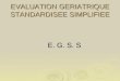 EVALUATION GERIATRIQUE STANDARDISEE SIMPLIFIEE E. G. S. S