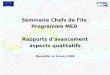 S©minaire Chefs de File Programme MED Rapports davancement aspects qualitatifs Marseille, le 3 mars 2009