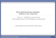 Microsoft Business Builder Éditeurs de Logiciels Cours 1 : Stratégie commerciale (Développement dune stratégie commerciale) Présentation de Microsoft Corporation