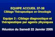EQUIPE ACCUEIL 37-38 Ciblage Thérapeutique en Oncologie Equipe 3 : Ciblage diagnostique et thérapeutique par agents physiques Réunion du Samedi 22 Janvier