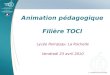 Animation pédagogique Filière TOCI Lycée Rompsay- La Rochelle Vendredi 23 avril 2010 L. Lambert 23 avril 2010