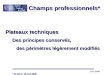 Juin 2009 Champs professionnels* Des principes conservés, des périmètres légèrement modifiés * Cf. BO n° 18 avril 2009 Plateaux techniques