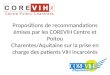 Propositions de recommandations émises par les COREVIH Centre et Poitou Charentes/Aquitaine sur la prise en charge des patients VIH incarcérés