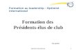 Optimist International1 Formation au leadership - Optimist International Formation des Présidents-élus de club 6e partie