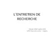 LENTRETIEN DE RECHERCHE Master MEEF option EPD IUFM Pays de la Loire â€“ Angers