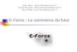 E-Force : Le commerce du futur Julien Adam, Julien.Adam@eleve.emn.fr Thierry Bouquain, Thierry.Bouquain@eleve.emn.fr Brice Dardel, Brice.Dardel@eleve.emn.fr