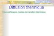 Diffusion thermique I) Les différents modes de transfert thermique