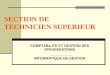 SECTION DE TECHNICIEN SUPERIEUR COMPTABILITE ET GESTION DES ORGANISATIONS INFORMATIQUE DE GESTION