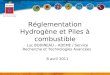 Réglementation Hydrogène et Piles à combustible Luc BODINEAU – ADEME / Service Recherche et Technologies Avancées 8 avril 2011