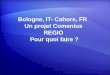 Bologne, IT- Cahors, FR Un projet Comenius REGIO Pour quoi faire ?