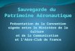 Sommaire I. Introductions : Mot du Directeur Général des patrimoines (ministère) Ministère de la Culture et de la Communication Aéro-Club de France :