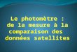 1. Rappel de lutilisation du photomètre : Voir le site GLOBE FRANCEGLOBE FRANCE