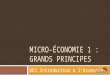 MICRO-ÉCONOMIE 1 : GRANDS PRINCIPES UE1 Introduction à léconomie