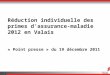 1 Réduction individuelle des primes dassurance-maladie 2012 en Valais « Point presse » du 19 décembre 2011
