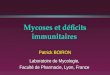 Mycoses et déficits immunitaires Patrick BOIRON Laboratoire de Mycologie, Faculté de Pharmacie, Lyon, France