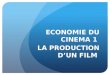 ECONOMIE DU CINEMA 1 LA PRODUCTION DUN FILM. Introduction Lévolution du métier de cinéaste Les principaux pays producteurs de films