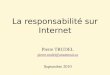 La responsabilité sur Internet Pierre TRUDEL pierre.trudel@umontreal.ca Septembre 2010