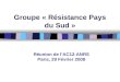Groupe « Résistance Pays du Sud » Réunion de lAC12-ANRS Paris, 29 Février 2008