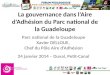 La gouvernance dans l'Aire d'Adhésion du Parc national de la Guadeloupe Parc national de la Guadeloupe Xavier DELLOUE, Chef du Pôle Aire d'Adhésion 24