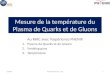 Mesure de la température du Plasma de Quarks et de Gluons Au RHIC avec lexpérience PHENIX 1.Plasma de Quarks et de Gluons 2.Smoking guns 3.Température