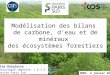 MODF, 6 janvier 2014 Modélisation des bilans de carbone, deau et de minéraux des écosystèmes forestiers Nicolas Delpierre Ecophysiologie végétale, L.E.S.E