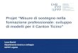 Projet Misure di sostegno nella formazione professionale: sviluppo di modelli per il Canton Ticino Luca Bonini Dipartimento ricerca e sviluppo IUFFP Lugano