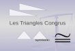 Les Triangles Congrus symbole: symbole:. congrus congrus Congrus veut dire identique, égale, ou équivalent. Congrus veut dire identique, égale, ou équivalent